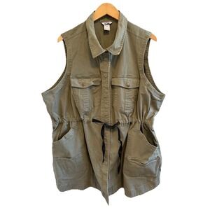 Duluth Trading Co Heirloom Gardening Vest Womens 3X Green Ripstop Work Utility
